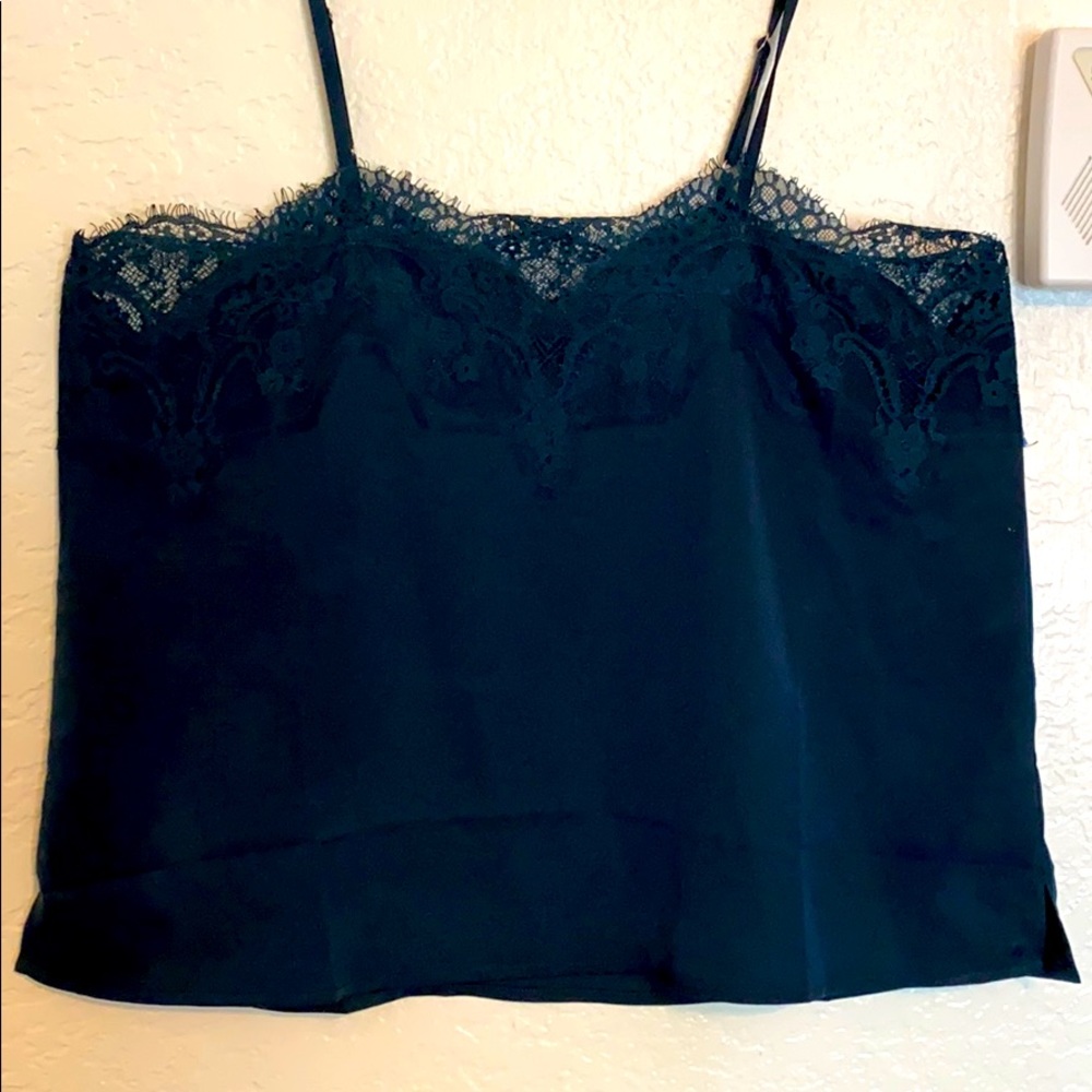 Teal semi crop top